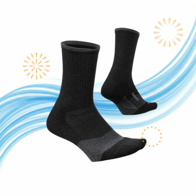 Feetures 피쳐스 등산 양말 중목 트레일 맥스 쿠션 미니 크루 1켤레 M0, 1개