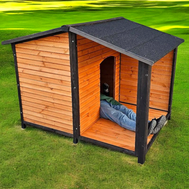 원목 야외 대형견집 (디자인2), 1개