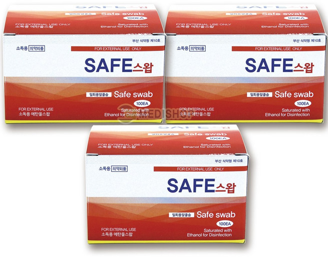 세이프 알콜스왑 알콜솜 소독솜, 100개입, 3개