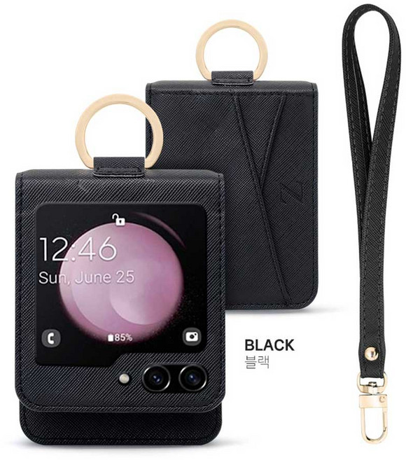 플라잉 갤럭시 Z플립6 (F741) 핑거링 3장 카드수납 지갑형 휴대폰 케이스