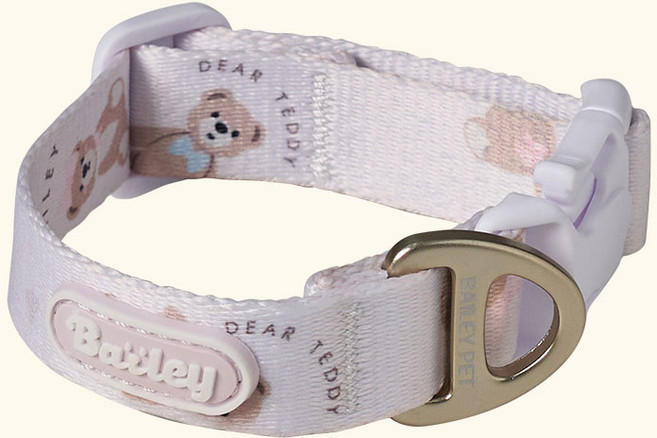 베일리펫 강아지 산책 초경량 웨빙 테디 워키 목줄, 1개, 핑크