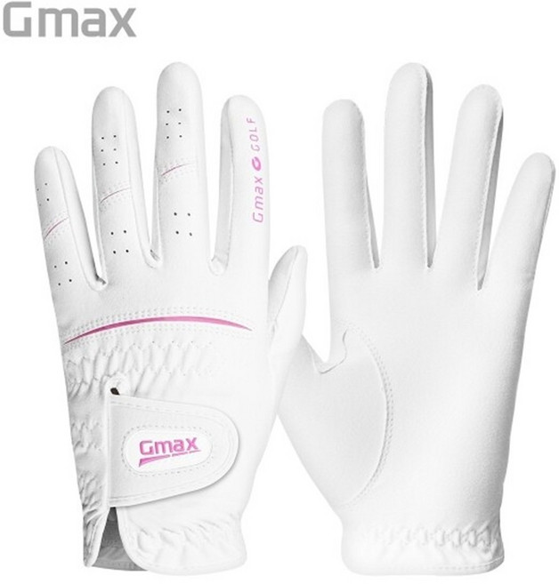 반양피 극세사 여성 양손 골프장갑 화이트핑크 그립감좋은 착용감 신축성있는 필드 연습용 밀착력 기능성