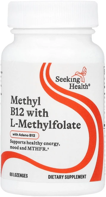 Seeking Health 시킹헬스 메틸 B12 L메틸폴레이트 60 로젠지 비타민B 엽산 영양제, Seeking Health 시킹헬스 메틸 B12 L메틸, 1개, 60정 - 쿠팡