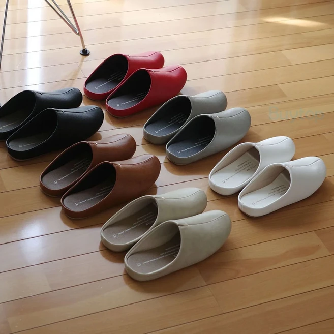 프론티어 Rooms 룸슈즈 실내화 가죽 슬리퍼 룸슈즈, 1개, 블랙 - 쿠팡