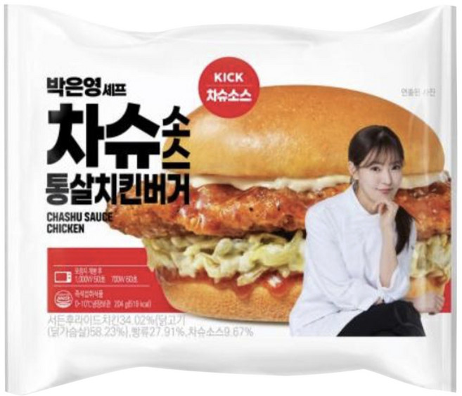 박은영셰프 차슈소스 통살치킨버거, 204g, 3개