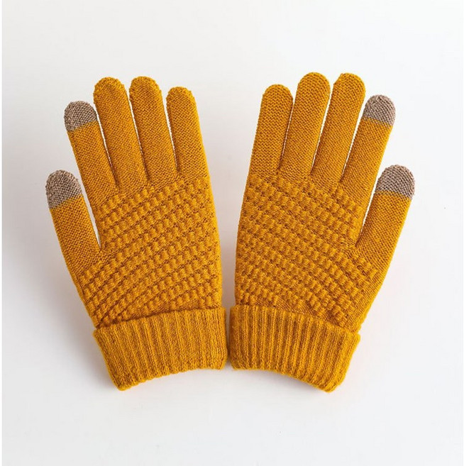 스마스 터치장갑 와플패턴 스티치 털장갑