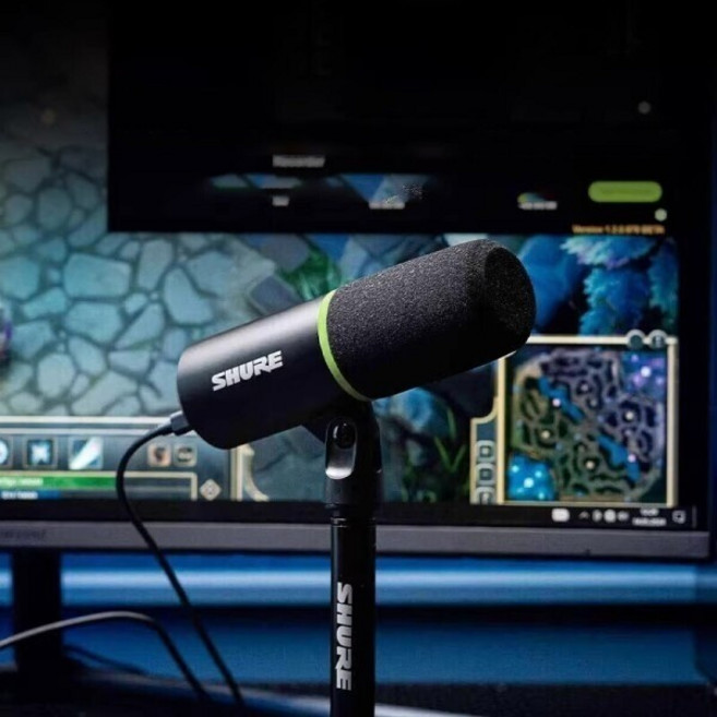 SHURE MV6 게이밍 스트리밍 다이나믹 마이크 슈어 유튜브 게이밍 스트리밍 USB-C 마이크, 블랙