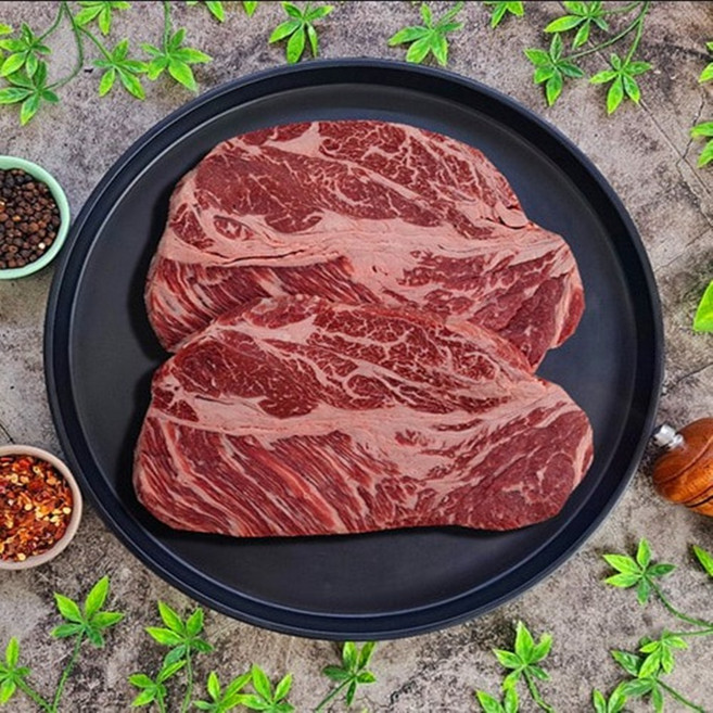 VGD 미국산 냉장척아이롤 꽃등심 스테이크 5cm 1kg 돼지고기/캠핑/돼지갈비, 1개