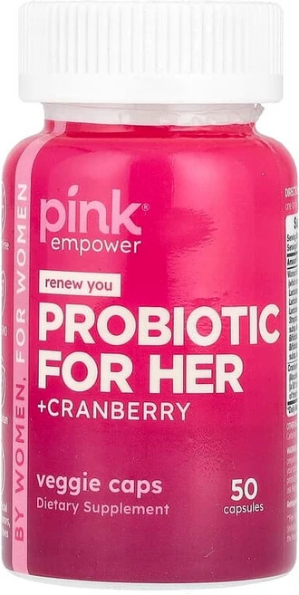 Pink 프로바이오틱 포 허어 +크랜베리 캡슐 50정 Pink (핑크), 1개, 50 - 쿠팡