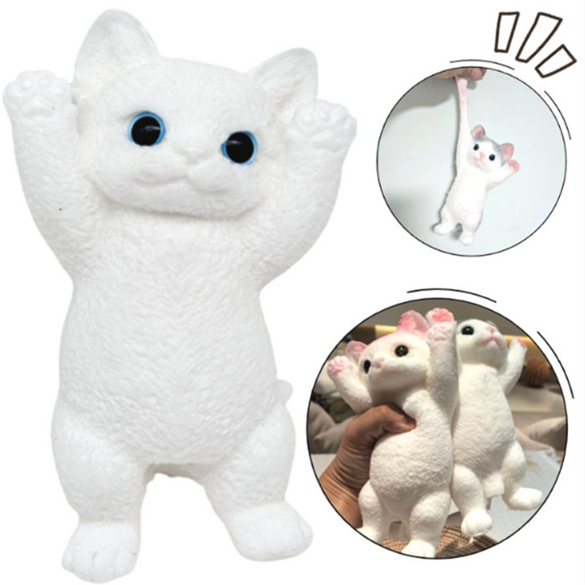 마미앤 스트레스해소 인형 말랑이 스트레스볼, 화이트캣, 1개