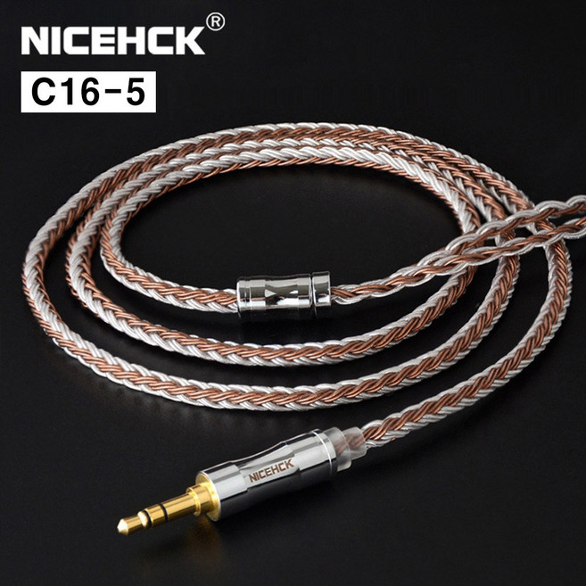 nicehck C16-5 은구리 혼합 케이블 16코어 2PIN MMCX 3.5mm 4.4mm, (MMCX to 4.4mm) J091