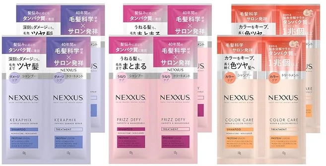 NEXXUS (넥서스) 샴푸 트라이얼 세트 20g×6개 각 2개씩 트래블 사셰 - 쿠팡