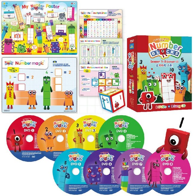 영국 인기애니 넘버블럭스 기초영어 학습용 DVD세트 집중력향상 어린이집 유아수학 조립, 1개
