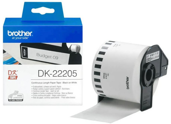Brother DK-22205 連續標籤帶, 黃底黑字, N/A