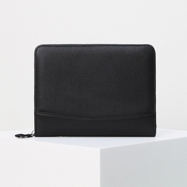 2026년 마뜨 40절 밀링 BBG 소가죽 40절 6공 업무용 지퍼 다이어리 블랙 D72419, 겉면각인, 정자체, 추가안함(다이어리 속지 증정)