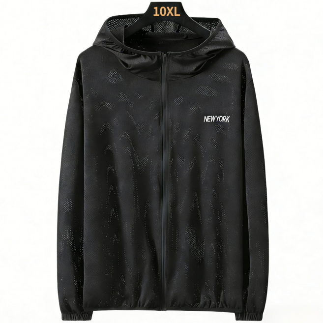 쥬엔리치 남자 빅사이즈 후드 집업 메쉬 4XL-10XL 점퍼 망사 경량 캐주얼 야상 오버핏