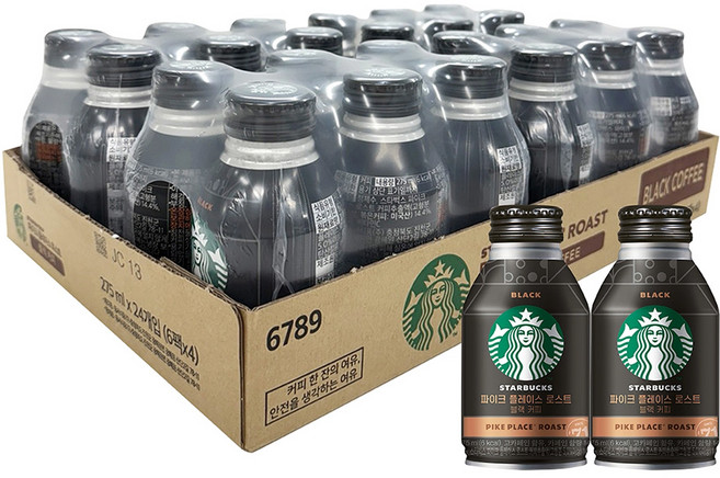 스타벅스 파이크 플레이스 블랙커피, 275ml, 상세페이지 참조, 24개