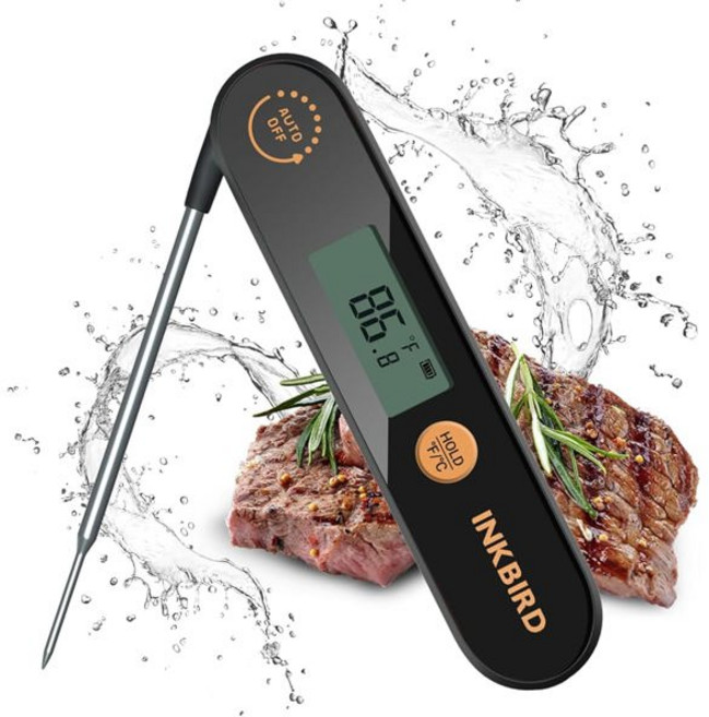 INKBIRD 접이식 프로브 IHT-1X 고기 온도계 IPX5 방수 충전식 디지털 식품 온도계 BBQ 딥 프라이, [01] As Picture