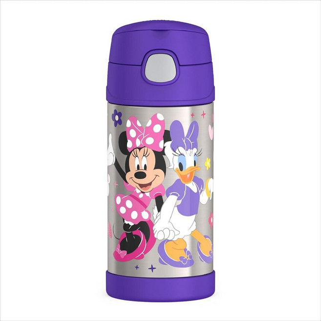 THERMOS FUNTAINER 355ml12온스 스테인리스 스틸 진공 단열 물병 뚜껑 포함 미니 마우스 200962, Minnie and Friends