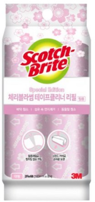 3M 프리미엄 테이프 클리너 리필 4P 파스텔핑크, 1개