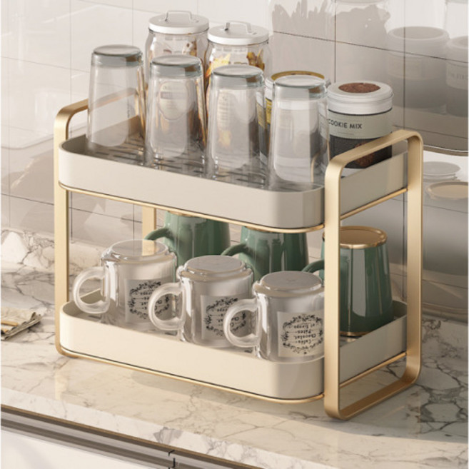 텀블러건조대 미니컵 슬림 2단식기건조대 물빠짐트레이 설겆이선반, 1개