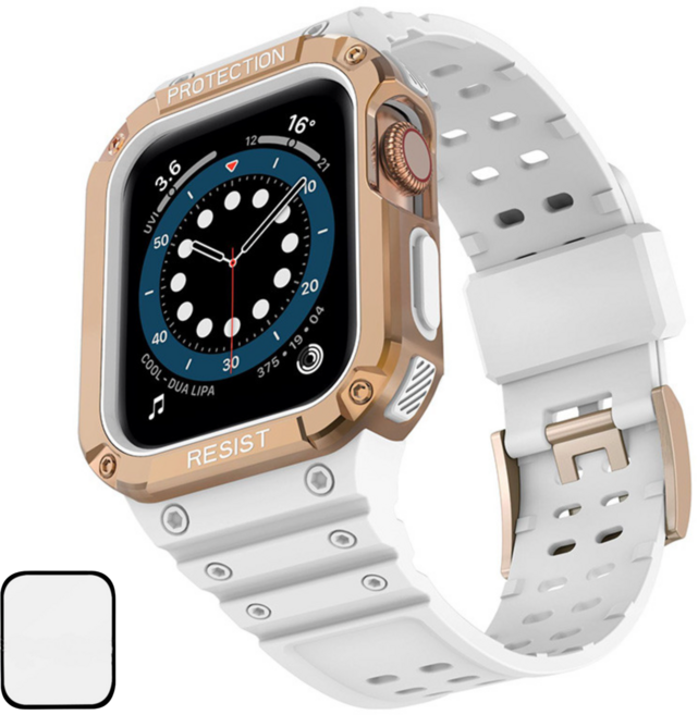 NUBASE 애플워치 호환 지샥 일체형 스트랩, 로얄화이트