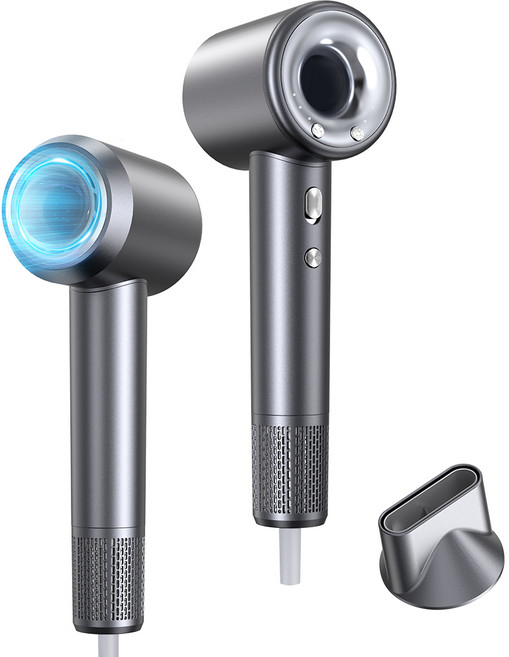 LifeSync 고속 헤어 드라이어 BLDC 모터 이온 두피케어 저소음 드라이기 1500w, Silver Gray, YEY-GS86