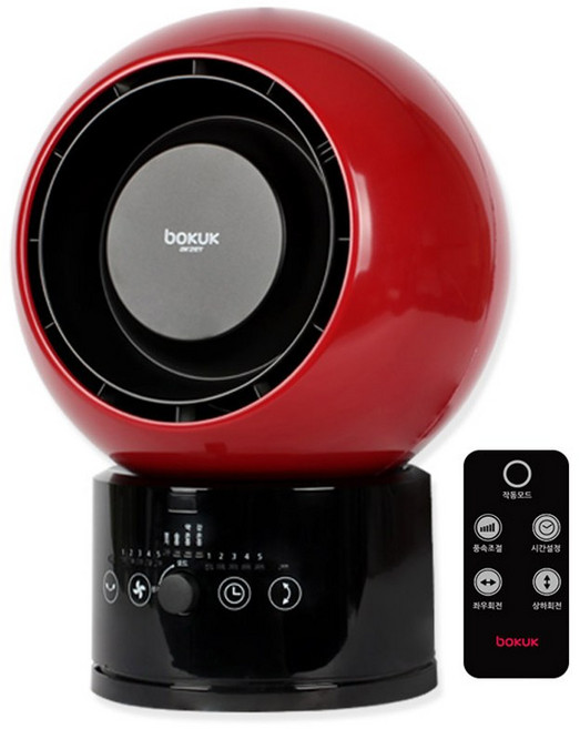 보국전자 에어젯 O2 핫앤쿨 히터, BKH-1581PBR, 레드 + 블랙