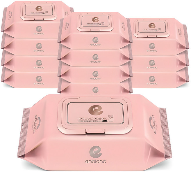 앙블랑 세이프 인디핑크 유아물티슈 휴대캡형, 63g, 20매, 12개