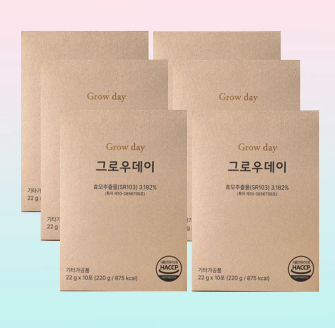 그로우데이 성장부스터 6박스 (총 60포) 어린이 청소년 선식, 22g