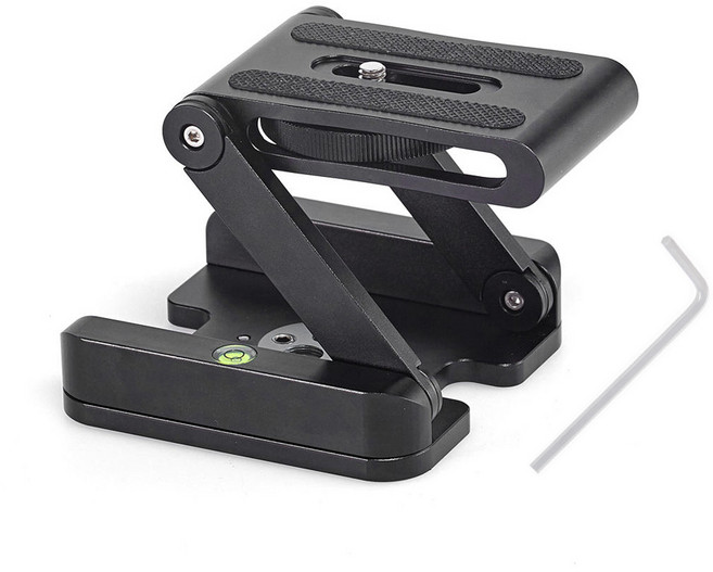 접이식 Z형 브라켓 폴딩 해드 댐핑 카메라 디카 DSLR 삼각대 플레이트 헤드 수평계 거치, NJ422. 접이식 Z형 브라켓, 1개