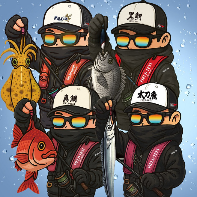 낚시스티커-낚시캐릭터-에깅스티커-오징어스티커-태클박스 스티커, 1개, 오징어앵글러