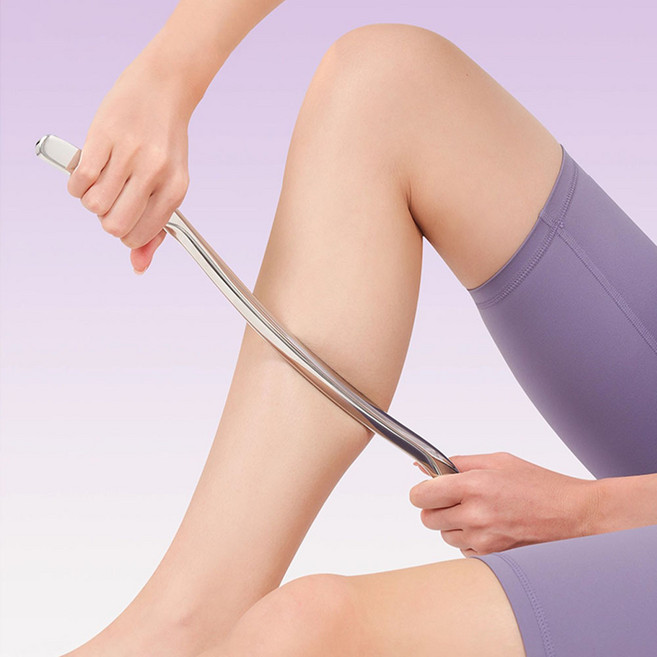 316 스텐 롱 괄사 스틱 전신용 마사지 스틱 종아리 허벅지 근막이완 길이 40cm, 실버, 1개