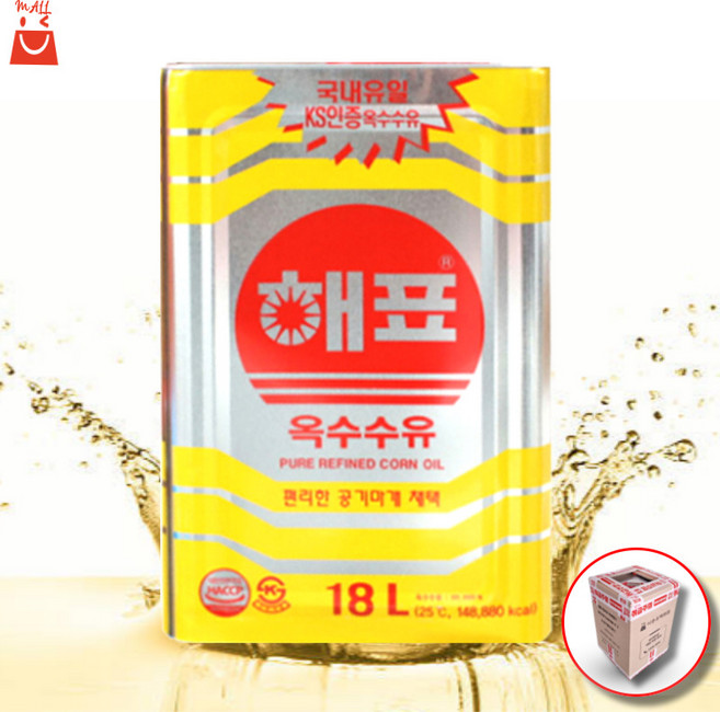 해표 옥수수유 18L 업소용 대용량 저가 식용유 말통 corn oil, 1개