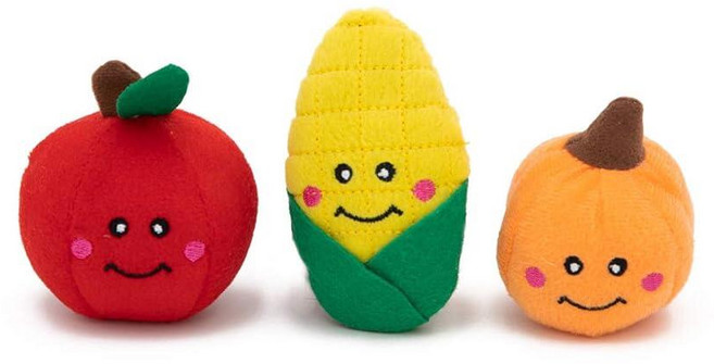 ZippyPaws 버로우 인터랙티브 강아지 장난감 미니즈 리필 3팩 폴 하비스트, ZippyPaws 버로우 인터랙티브 강아지 장난감 미니