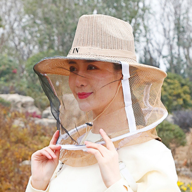 카우보이 양봉모자 벌레차단 야외작업용 안전모자, 1개