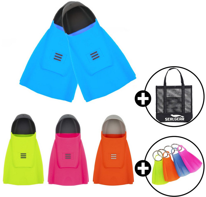 DMC 뉴 하이드로 숏핀 오리발 + 리펠로키링 + 고급메쉬백 + 파우치, 라임