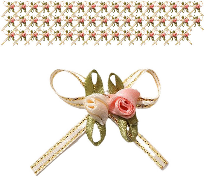 선물 포장 완성 꽃데코 코사지 리본, 30개