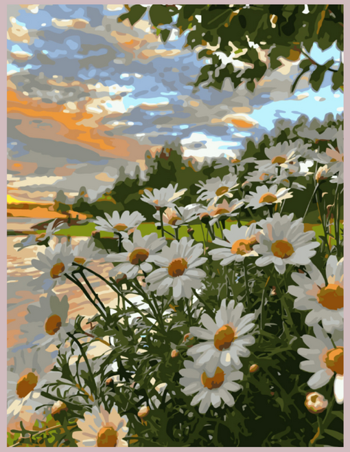온메이드 DIY 명화그리기 그림그리기 세트 MD-220, 1개, 61 데이지 풍경