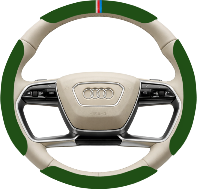 MN 자동차 핸들커버 프리미엄 스웨이드 커스텀 4개세트, 딥그린