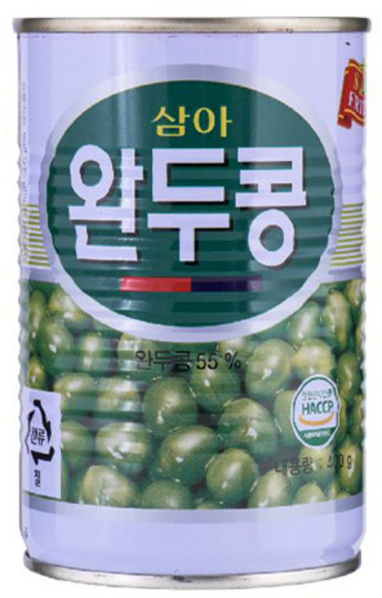 삼아 완두콩 통조림, 400g, 24개