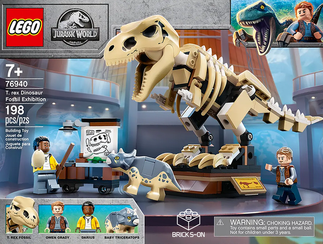 쥬라기월드 T 렉스 공룡 화석 전시 레고 76940, 혼합색상, 1