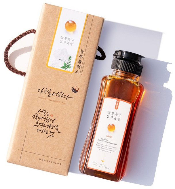 [농부플러스] 국산 토종꿀 잡화꿀 야생화꿀 1구 선물세트, 300g, 1세트