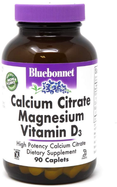 MAPEinc Bluebonnet Nutrition Magnesium Plus Vitamin D3 블루보넷 칼슘 시트레이트 마그네슘 비타민 근육이완 뼈 건강 근육통 관절통 완화, 90회분, 1개
