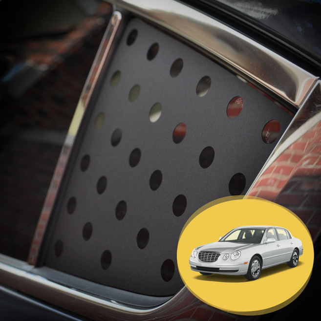 ERK 오피러스 C필러 리어 쿼터 글라스 스포츠 플레이트 타공 포인트 데칼 스티커 몰딩 시트지, 무광 블랙(C필러 플레이트), 타공타입