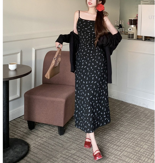 cammello 어깨끈조절 슬림핏 끈나시 원피스 미니 롱 기장선택