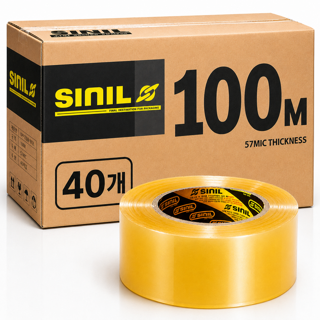 6위 - 신일테이프 박스테이프 48mm x100m, 40개, 투명