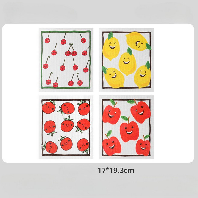 귀월미 귀여운 과일 주방행주 설거지 후 물기 제거 청소 타월, 1세트