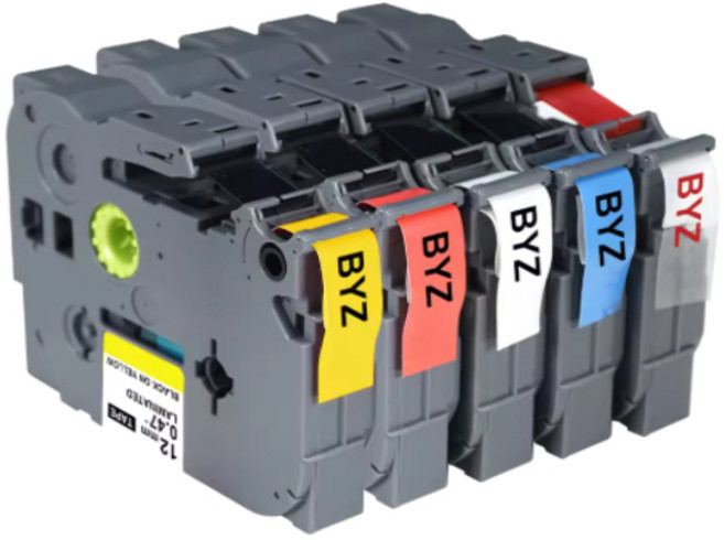 브라더 호환 라벨테이프 6mm~36mm 라벨지 리필 라벨기, 24mm, 투명바탕 검정문자_A151