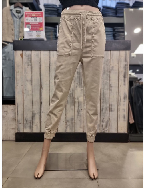 버커루 여성 텐셀 코튼 스판 퍼티그 조거 슬림 배기 팬츠 가성비 짱 신축성 면 바지83 B235PT920P